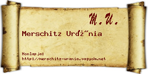 Merschitz Uránia névjegykártya